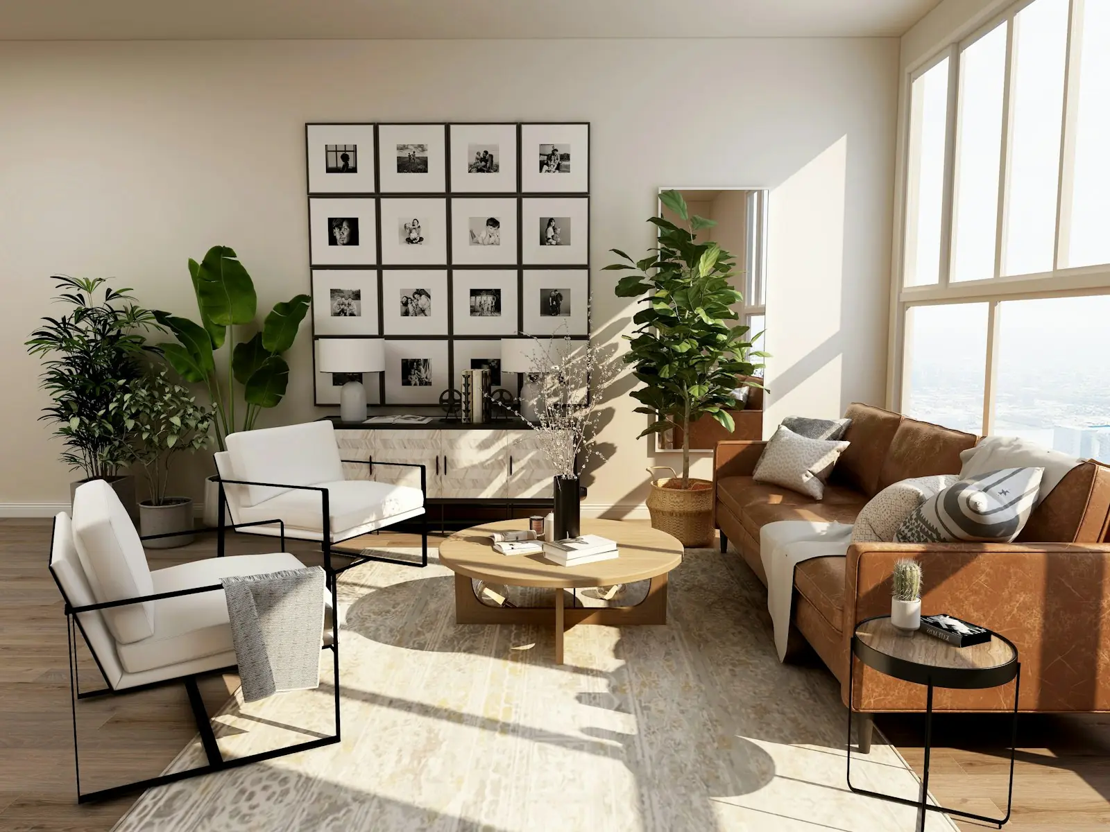 Calm, modern living space